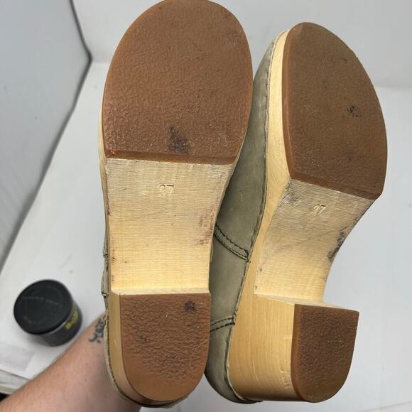 Toffel Swedish Hasbeens Zip It Emy Clog Boots in grey suede 37 - Picture 12 of 13